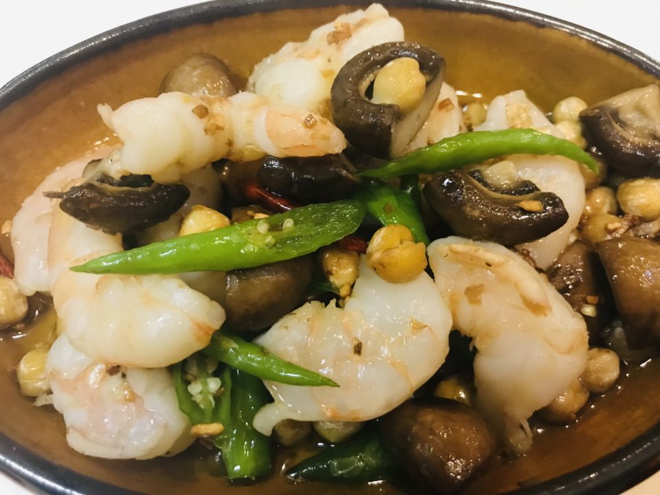 ごろごろエビとひよこ豆のアヒージョ 株式会社クラヤ