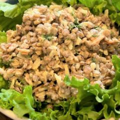 レンズ豆とカリカリベーコンのサラダ